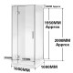 1000*1000*2000mm Chrome Frameless Swing Door Square Shower Box
